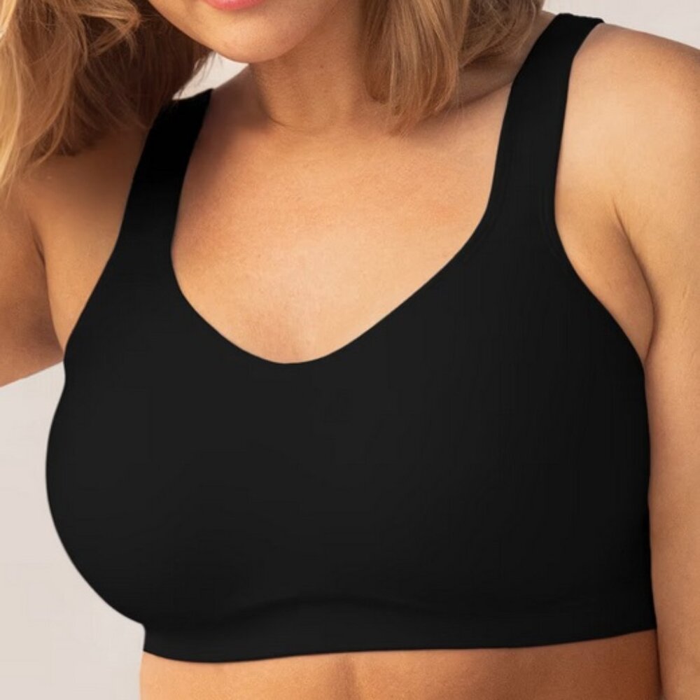 NEW Truekind Daily Comfort Wirefree Shaper Bra Black Women’s Seamless 3X Comfy